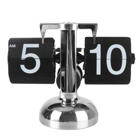 Auto Flip Digital Quartz Clock - Retro Home Decor with Internal Gear Mechanism